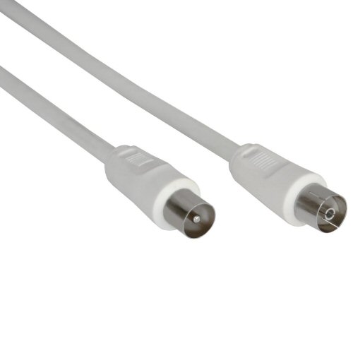Naar omschrijving van 69401 - InLine Antennekabel,  dubbel afgeschermd, >75dB, wit, 1m