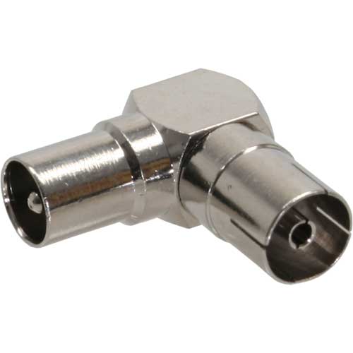 Naar omschrijving van 69915M - Antenna coaxial connector IEC male/female angled, metal, InLine