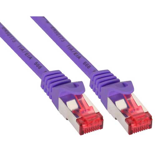 Naar omschrijving van 76411P - InLine Patchkabel,  S-STP/PiMF, Cat. 6, paars, 1m