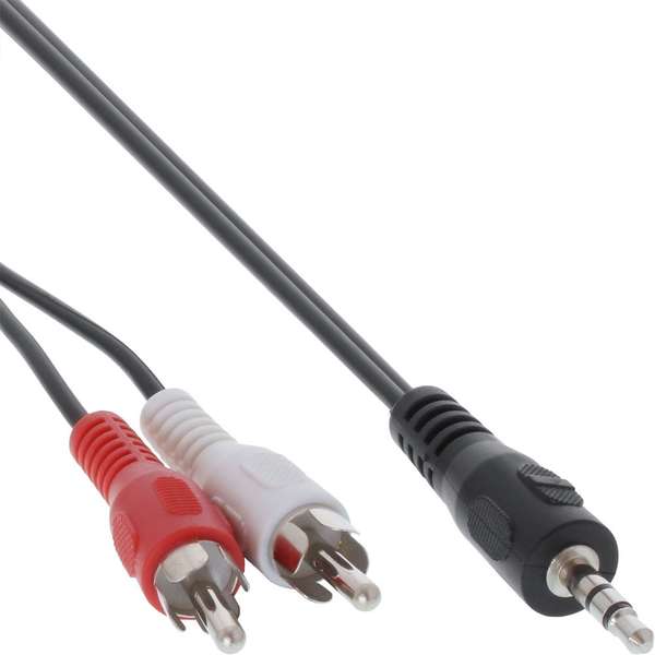 Naar omschrijving van 89939 - InLine Audiokabel,  2x Tulp M naar 3.5mm M stereo, 2m