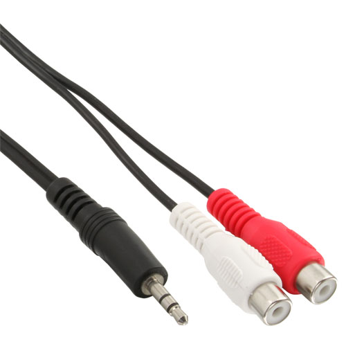 Naar omschrijving van 89941D - InLine Audiokabel,  2x Tulp V naar 3.5mm M stereo, 5m