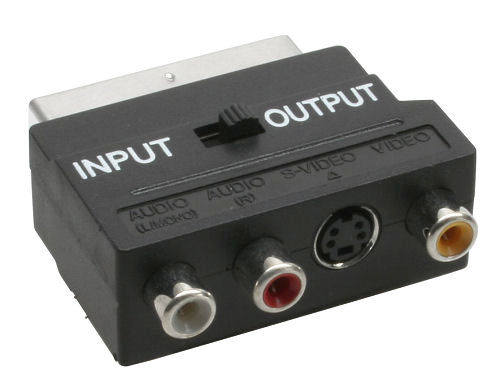 Naar omschrijving van 89953 - InLine Scart adapter,  scart M naar 3x Tulp en S-VHS video (in/out)