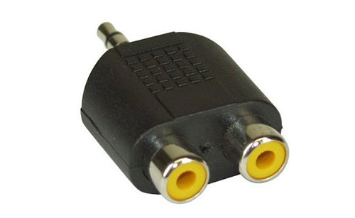 Naar omschrijving van 99302 - InLine Audio adapter,  3.5mm M naar 2x Tulp contraplug, stereo