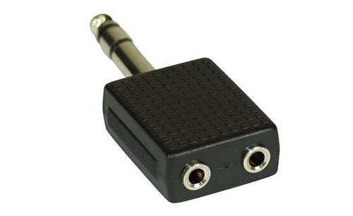 Naar omschrijving van 99304 - InLine Audio adapter,  6.3mm jack stekker stereo naar 2x 3.5mm jack contraplug, Stereo