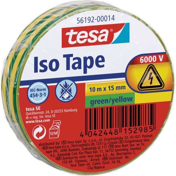 Naar omschrijving van 11622 - Tesa Isolatietape, 10m x 15mm, groen/geel