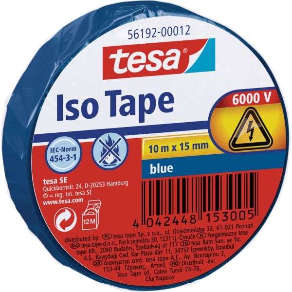 Naar omschrijving van 11624 - Tesa Isolatietape, 10m x 15mm, blauw