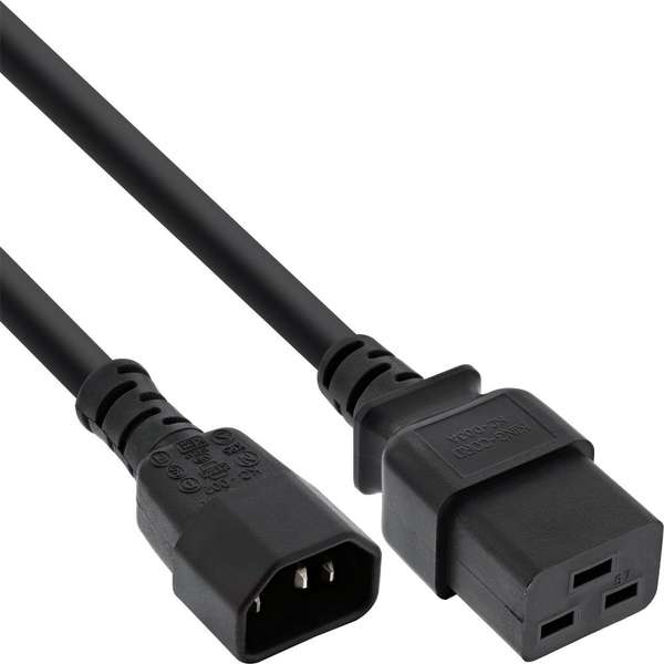 Naar omschrijving van 16659I - InLine Power adapter cable, C14-C19, 3x1,5mm2, black, 0,5m