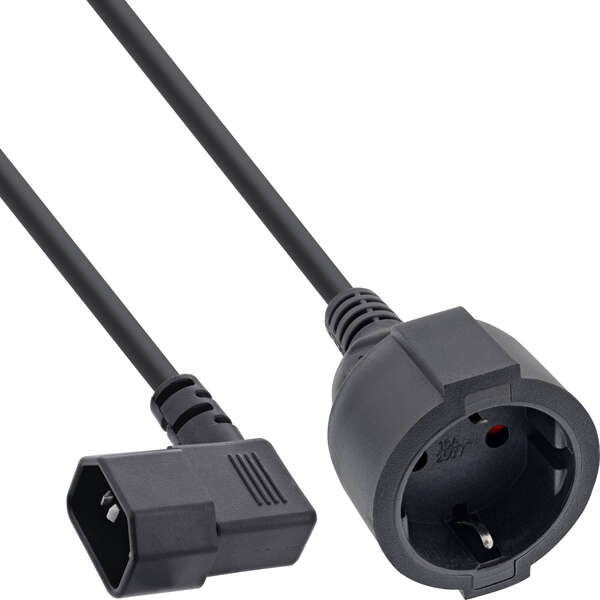 Naar omschrijving van 16759K - InLine adapter cable, IEC C14 threaded to earthing contact socket, 0.5m