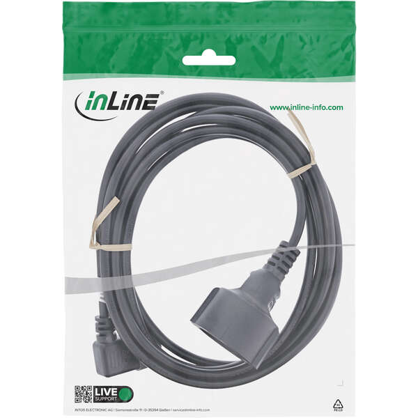 Naar omschrijving van 16759K - InLine adapter cable, IEC C14 threaded to earthing contact socket, 0.5m