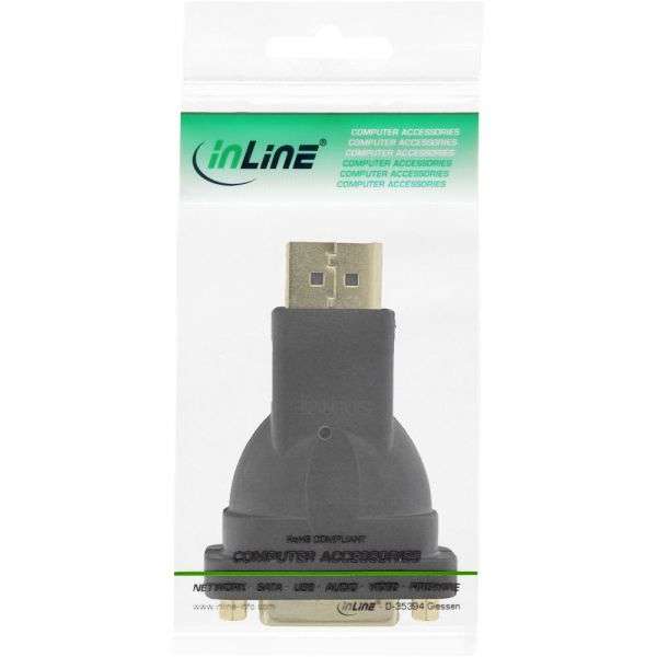 Naar omschrijving van 17199J - InLine DisplayPort Adapter DisplayPort male to DVI-D 24+1 female black