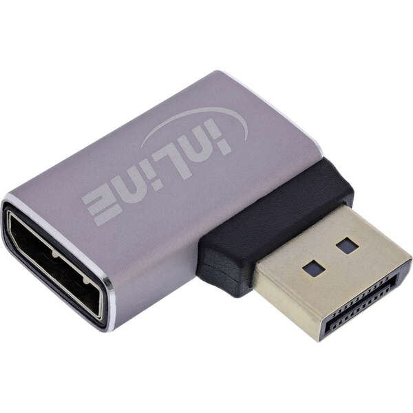 Naar omschrijving van 17291D - InLine DisplayPort 1.4 Adapter, DisplayPort male / female, 90° right, 8K