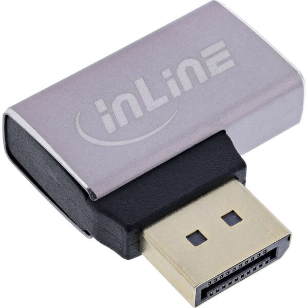 Naar omschrijving van 17291E - InLine DisplayPort 1.4 adapter, DisplayPort plug / socket, 90° left, 8K