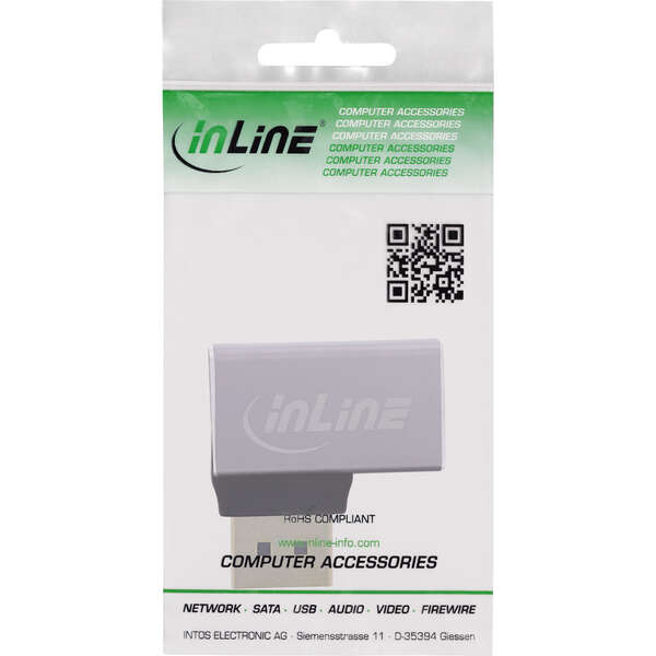 Naar omschrijving van 17291E - InLine DisplayPort 1.4 adapter, DisplayPort plug / socket, 90° left, 8K