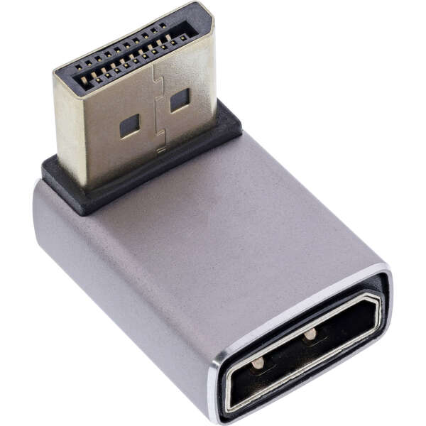 Naar omschrijving van 17291F - InLine DisplayPort 1.4 adapter, DisplayPort plug / socket, 90° bottom, 8K