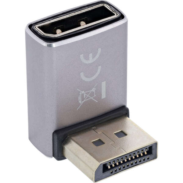 Naar omschrijving van 17291F - InLine DisplayPort 1.4 adapter, DisplayPort plug / socket, 90° bottom, 8K