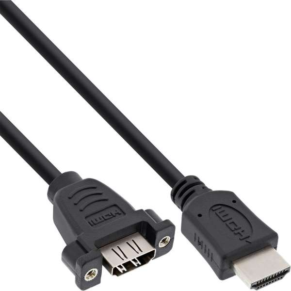 Naar omschrijving van 17500B - InLineÂ® HDMI 4K2K Adapter Type A male to A female with flange 0.6m