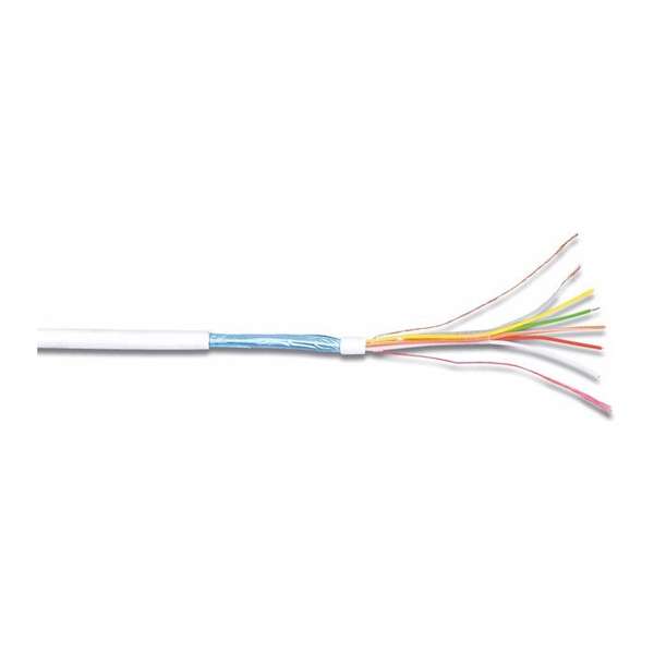 Naar omschrijving van 12502 - Security kabel afgeschermd, SIC6, 6x0.22mm2, wit, 100m doos