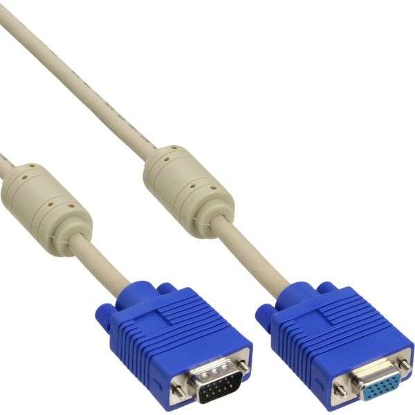 Naar omschrijving van 17701 - InLine S-VGA kabel, grijs, 15HD M/F, 1m