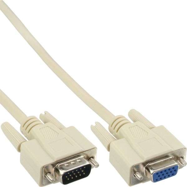 Naar omschrijving van 17732 - InLine VGA kabel,  beige, 15HD M/V, 2m