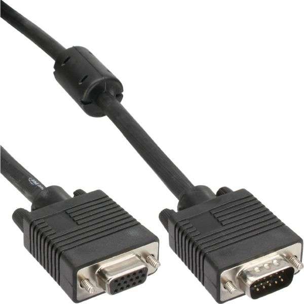 Naar omschrijving van 17743B - InLine S-VGA kabel,  zwart, 15HD M/F, 3m