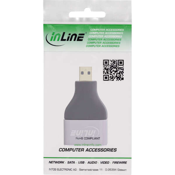 Naar omschrijving van 17991B - InLine HDMI adapter, HDMI A female / Micro HDMI D male, 8K UHD