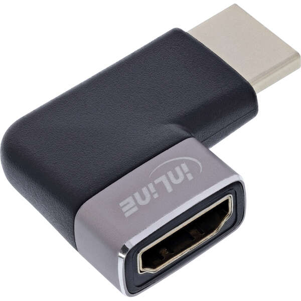 Naar omschrijving van 17991D - InLine® HDMI adapter, HDMI A plug / socket, 90° right, 8K UHD