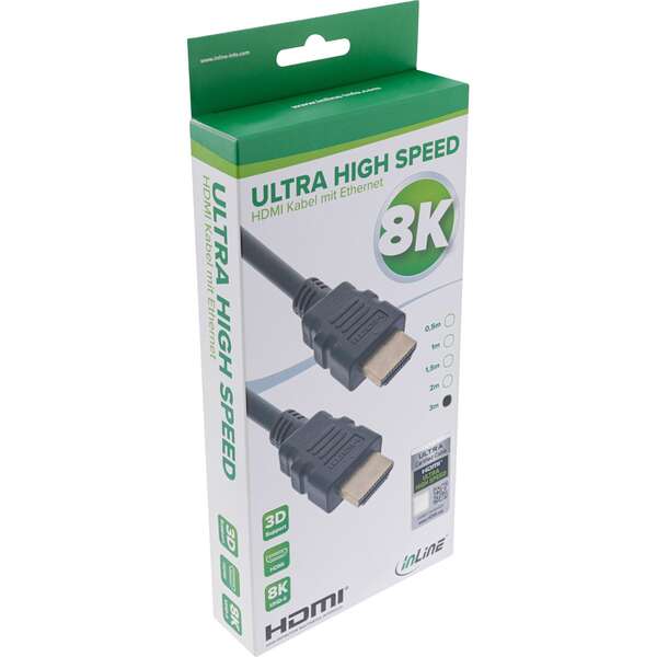 Naar omschrijving van 17901A - InLine Certified HDMI Cable, Ultra High Speed HDMI, 8K4K, 1m