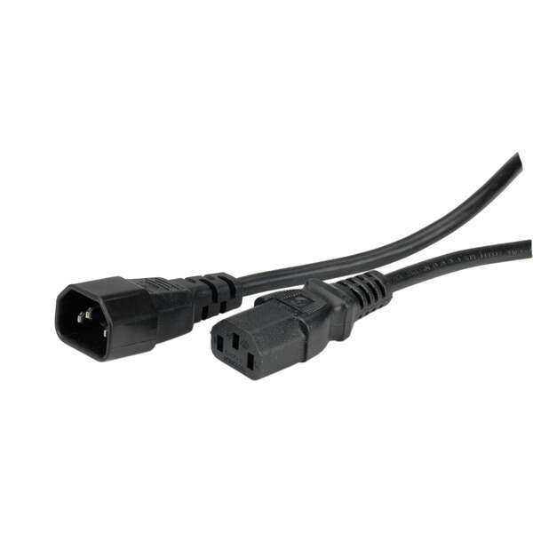 Naar omschrijving van 19-99-1510 - VALUE stroomverlengkabel, IEC 320 C14 - C13, zwart, 1 m