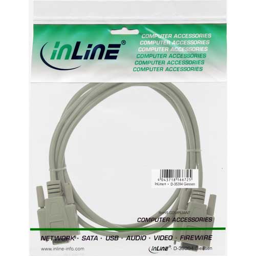 Naar omschrijving van 12222 - InLine Nulmodem kabel,  DB9 V/V, 2m