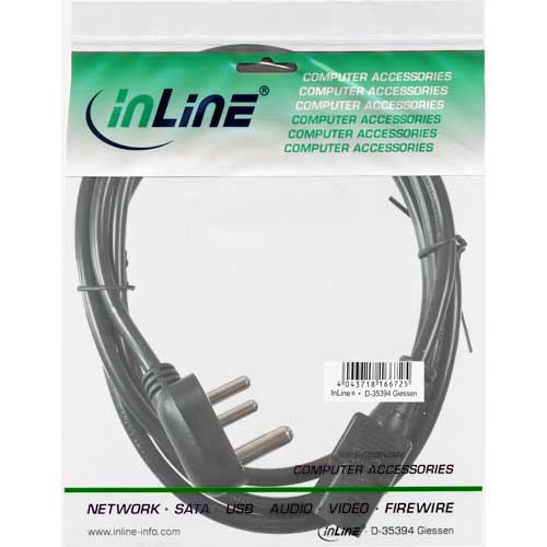Naar omschrijving van 16652R - InLine Voedingskabel, netstekker Zuid-Afrika, 5A type D naar IEC connector, 1.8m