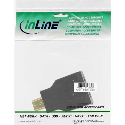 Naar omschrijving van 17690C - InLine  HDMI Adapter, HDMI C Female naar HDMI D Male, vergulde contacten