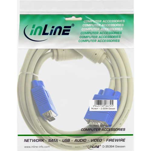 Naar omschrijving van 17717 - InLine S-VGA kabel, grijs, 15HD M/M, 10m