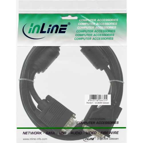 Naar omschrijving van 17782B - InLine DVI-A adapter,  12+5 Male naar 15-pins HD Male VGA, 5m