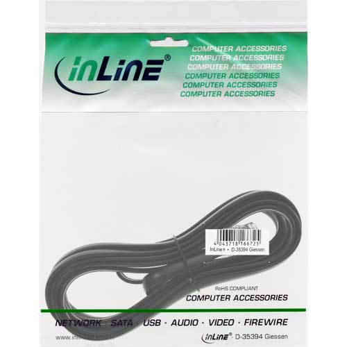 Naar omschrijving van 18844 - InLine Modulaire kabel RJ12,  M/M, 6P6C, 3m