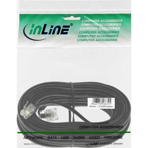 Naar omschrijving van 18863 - InLine Modulaire kabel,  RJ45 (8P4C) naar RJ11 (6P4C), 3m
