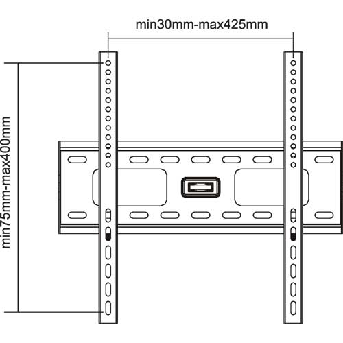 Naar omschrijving van 23102A - InLine  Muurbeugel voor TFT/LCD/LED/Plasma, 81-140cm (32-55Inch), max. 75kg