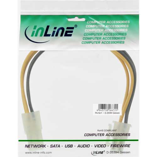 Naar omschrijving van 26635 - InLine Voedingsverlengkabel intern,  moederbord P4 4-pins stekker/socket, 20cm