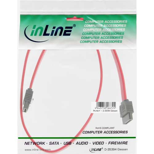 Naar omschrijving van 27703A - InLine SATA kabel,  0.3m met vergrendeling