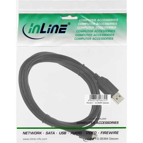 Naar omschrijving van 31715 - InLine Micro-USB 2.0 kabel, USB A naar Micro-B, zwart, 1.5m
