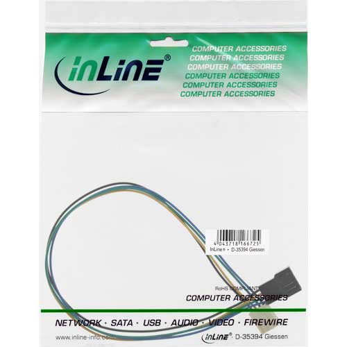 Naar omschrijving van 33328A - InLine Ventilatorkabel verlengsnoer,  4-pins Molex stekker/socket, lengte 30cm