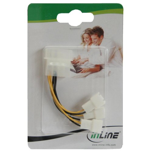 Naar omschrijving van 33341A - InLine Inline - 3-pins naar 5.25Inch/13.34cm (12VDC) ventilator kabel x 4 ventilators - 5cm