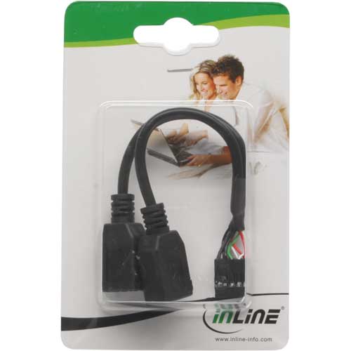 Naar omschrijving van 33440M - InLine USB 2.0 Adapterkabel,  2x Female A auf Pfostenanschluss