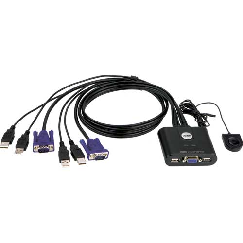 Naar omschrijving van 60652C - KVM Switch, 2-fach, ATEN CS22U, USB, mit Kabelfernbedienung