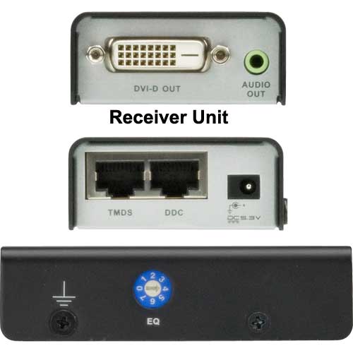 Naar omschrijving van 60663O - CAT5 DVI Video Extender DVI & Speaker, ATEN VE600A, Up To 60 meter