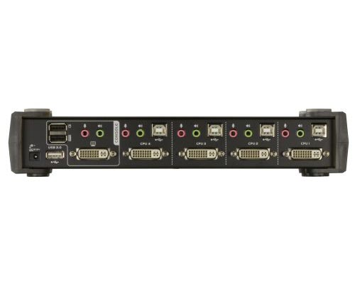 Naar omschrijving van 61614B - KVMP Switch, ATEN, 4-fold, CubiQ CS1764A, DVI, USB, Audio