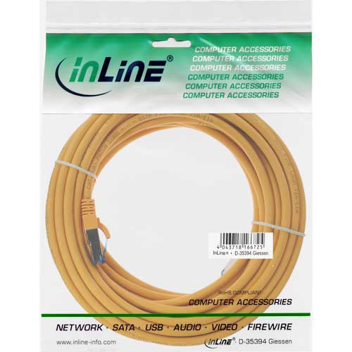 Naar omschrijving van 76800Y - InLine Patchkabel Cat.6(A) S-STP/PiMF,  LSZH 500MHz, geel, 10m