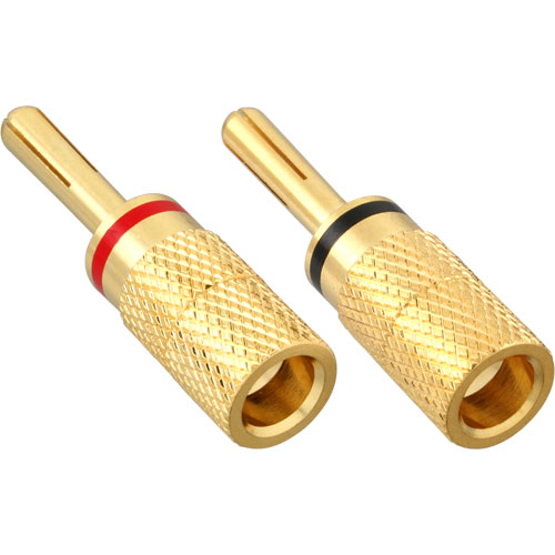 Naar omschrijving van 99112X - InLine Bana Plug Screw version metal gold plated 1x red 1x black