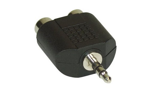 Naar omschrijving van 99302 - InLine Audio adapter,  3.5mm M naar 2x Tulp contraplug, stereo