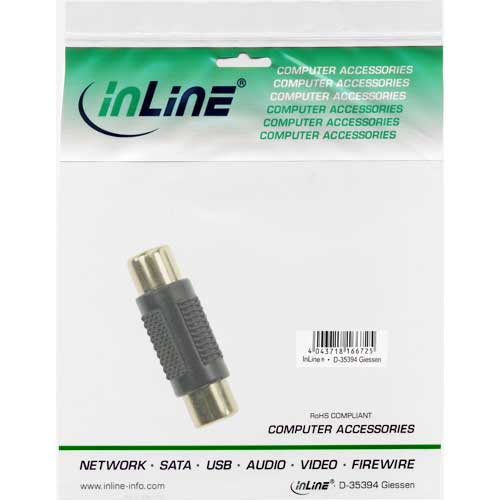 Naar omschrijving van 99315 - InLine Audio adapter,  Tulp contraplug/contraplug, vergulde contacten