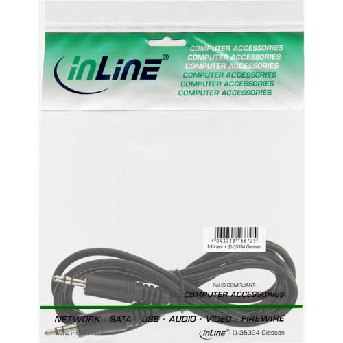 Naar omschrijving van 99936B - InLine Audiokabel,  3.5mm M/M, Stereo 5m